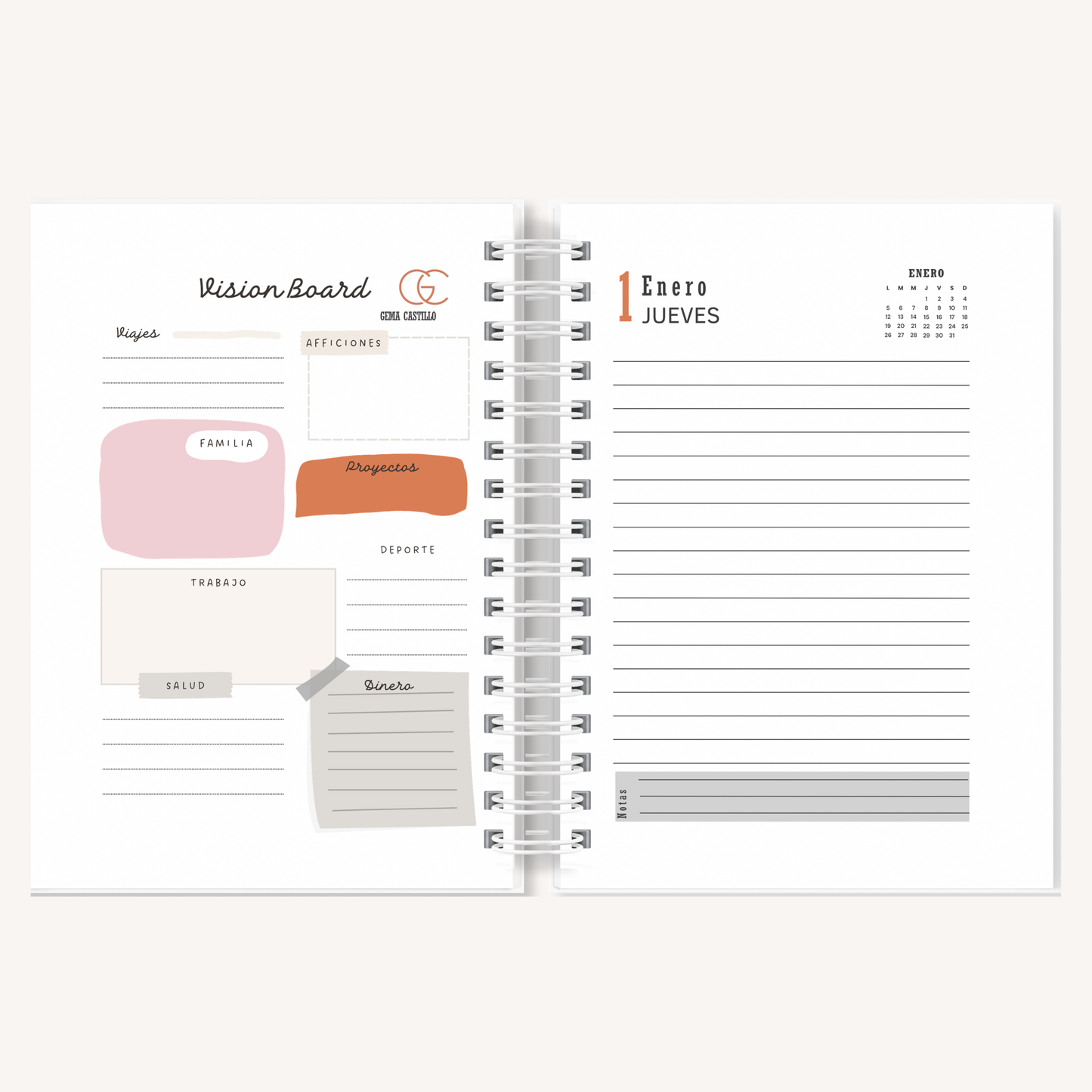 Agenda personalizada A5 2026 | Planner elegante con nombre