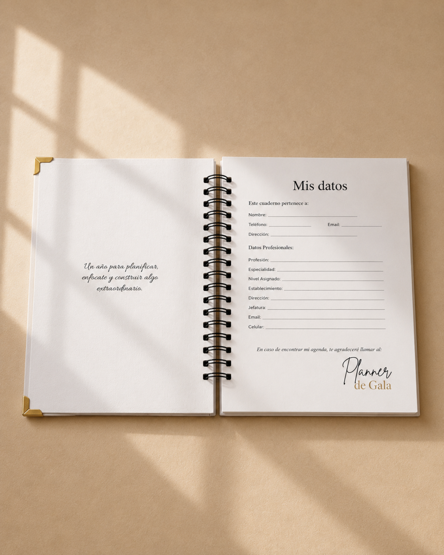 Planner de Gala A5 | Agenda Profesional