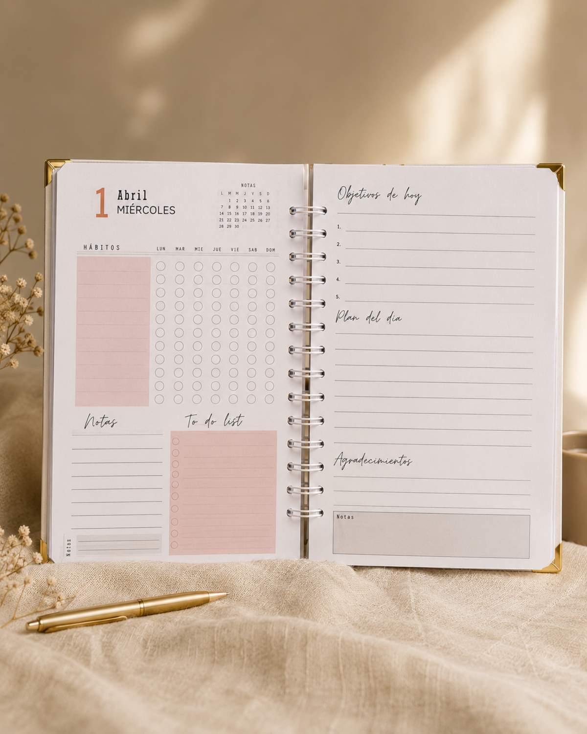 Agenda A5 2026 personalizada con nombre