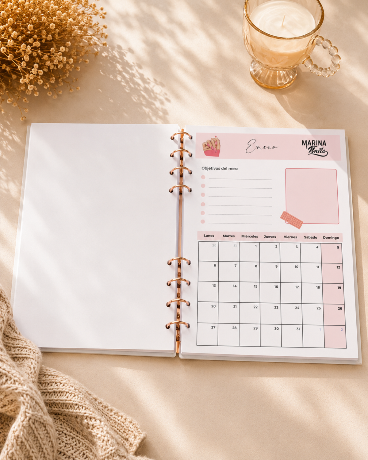 Planner Profesional para Manicuristas A5 | Personalizado y Artesanal