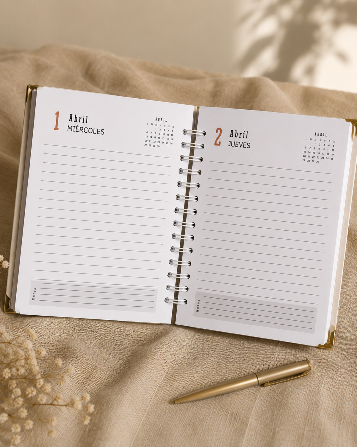 Agenda A5 2026 personalizada con nombre