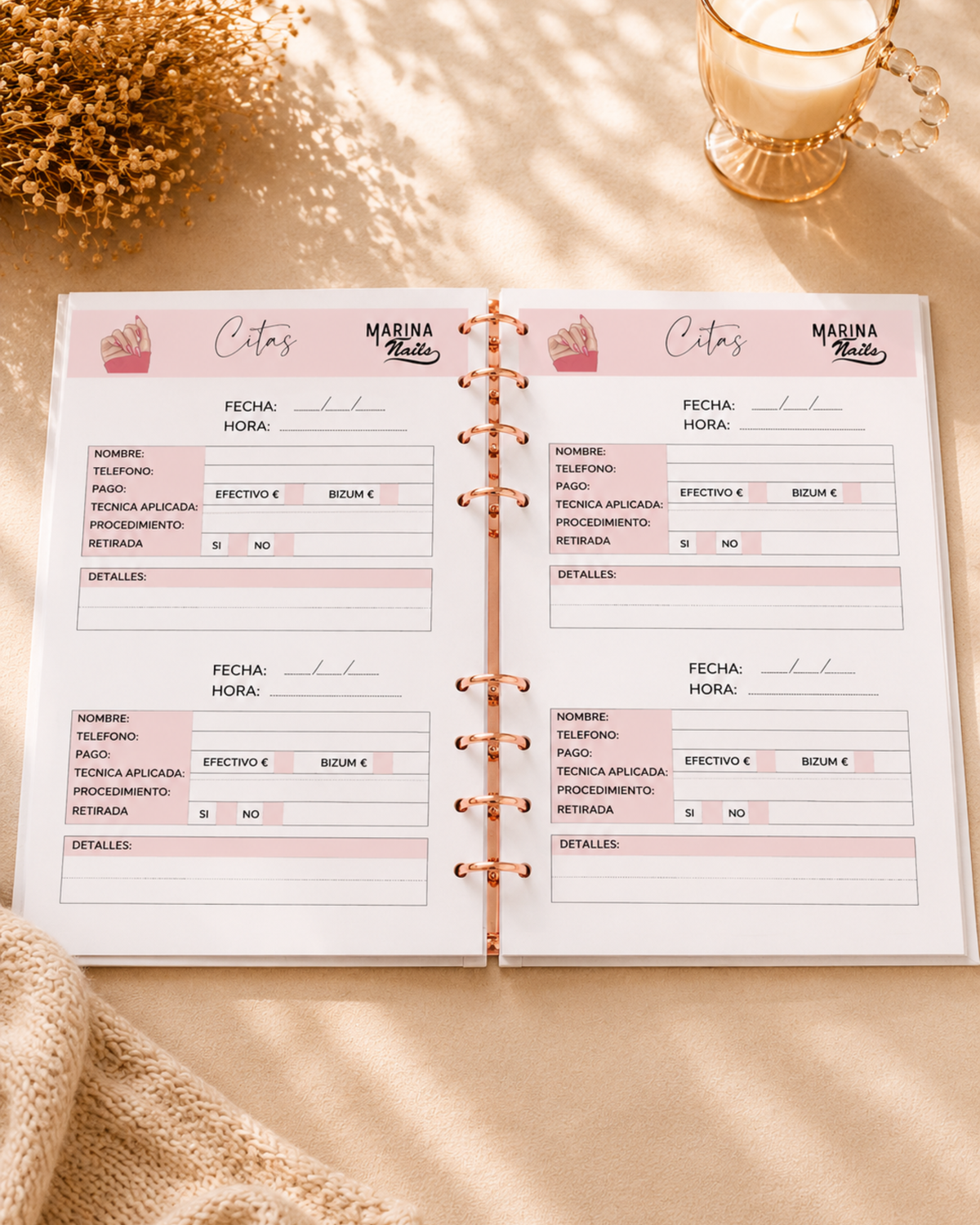 Planner Profesional para Manicuristas A5 | Personalizado y Artesanal