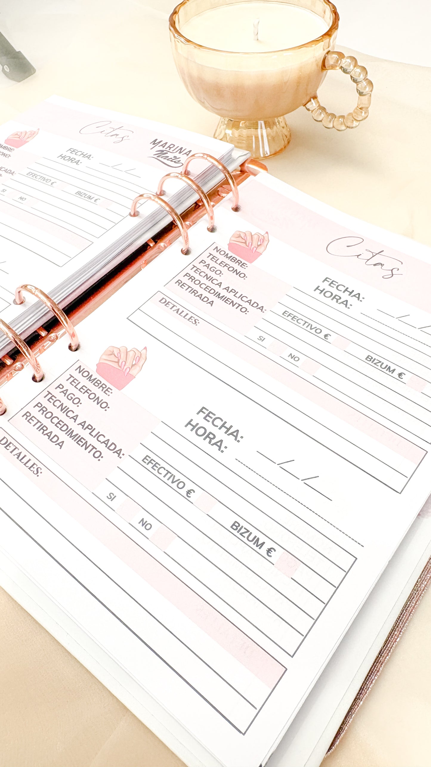 Planner Profesional para Manicuristas A5 | Personalizado y Artesanal
