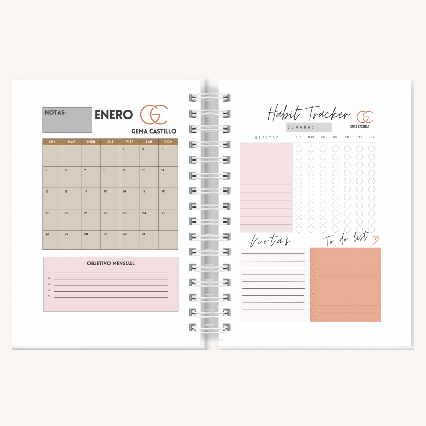 Agenda personalizada A5 2026 | Planner elegante con nombre