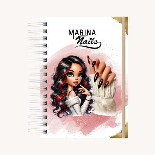 Agenda Profesional para Manicuristas Personalizada A5